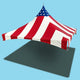 10 x 10 High Peak Frame Top Only - Red, White & Blue