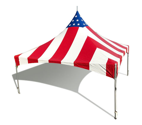 15' x 15' Premium High Peak Frame Party Tent - Red, White and Blue