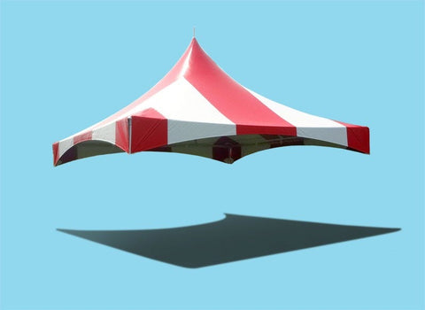 20' x 20' High Peak Frame Top Only - Striped Red and White