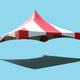 20' x 20' High Peak Frame Top Only - Striped Red and White