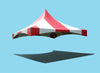 Image of 20' x 20' High Peak Frame Top Only - Striped Red and White