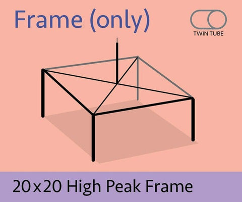 20' x 20' Twin Tube High Peak Canopy Tent Frame Only