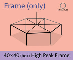 40' Hexagon High Peak Canopy Tent Frame Only