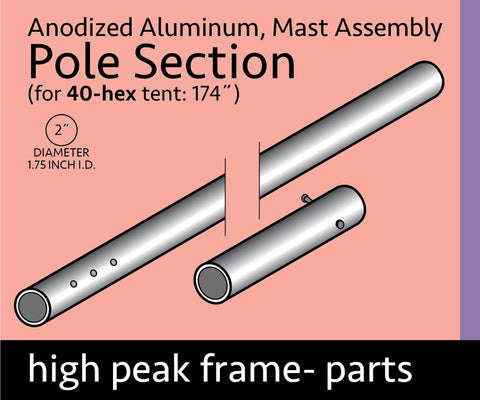 Center Mast Assembly for 40' Hexagon High Peak Frame Tent