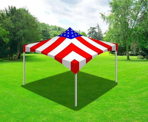15' x 15' Premium High Peak Frame Party Tent - Red, White and Blue