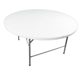 60" Round Plastic Fold-in-Half Table