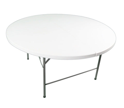 60" Round Plastic Fold-in-Half Table