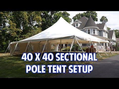 40' x 40' Premium Sectional Canopy Pole Party Tent - White