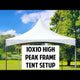 10' x 10' Premium High Peak Frame Party Tent - Clear