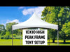 Image of 10' x 10' Premium High Peak Frame Party Tent - Clear