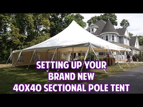 40' x 40' Premium Sectional Canopy Pole Party Tent - White