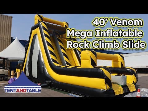 40' Venom Mega Inflatable Rock Climb Slide with Blower