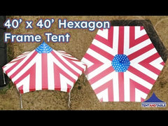 40' Hexagon Premium High Peak Frame Party Tent, Clear