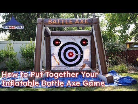 Interactive Throwing Game with Blower - Battle Axe, Red White and Blue