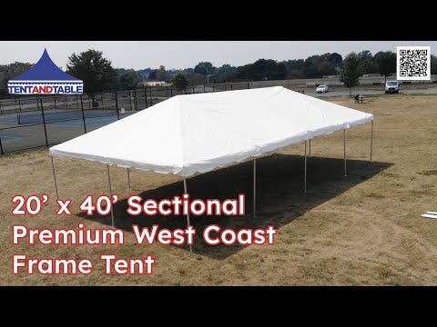 20' x 40' Premium West Coast Frame Party Tent - White Sectional