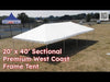 Image of 20' x 40' Premium West Coast Frame Party Tent - White Sectional