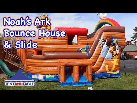 Deluxe Noah's Ark Bounce House and Slide Combo with Blower