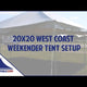 20' x 20' Weekender West Coast Frame Party Tent - Red White and Blue
