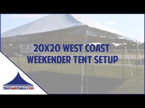 20' x 20' Weekender West Coast Frame Party Tent - Red White and Blue