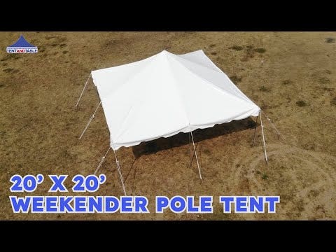 20' x 20' Weekender Standard Canopy Pole Tent - White by Party Tents