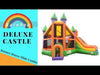 Image of Orange Rainbow Deluxe Inflatable Castle Bounce House Slide Combo w/ Blower