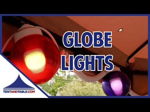 6 Globe Light Set - Mixed Colors with White Curly Cord