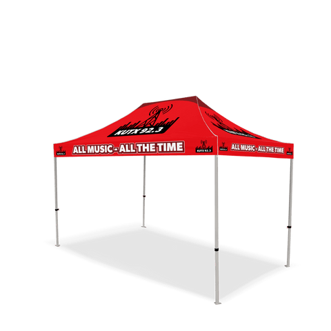 Custom Canopy Tent with Full Back Wall, Half Side Walls & Table Cover