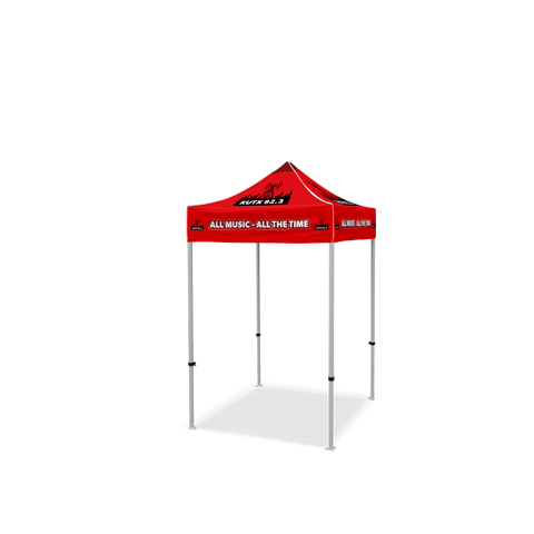 Custom Canopy Tent with Full Back Wall, Half Side Walls & Table Cover