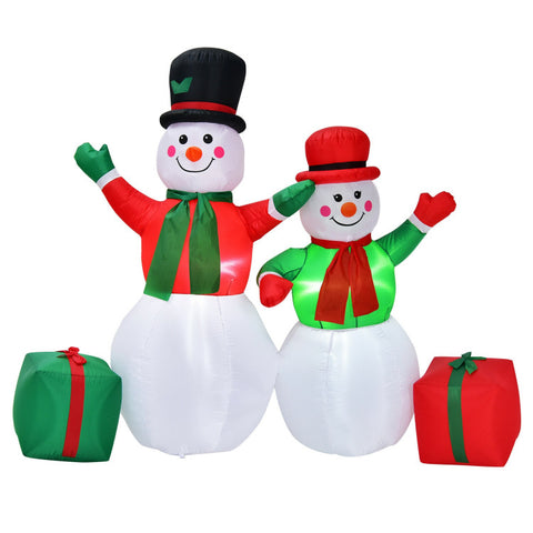 6 Feet Christmas Inflatable Snowmen Blow Up Christmas Decoration by Costway