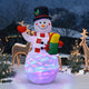 5 Feet Tall Snowman Inflatable Blow up Inflatable with Built-in Colorful LED Lights by Costway