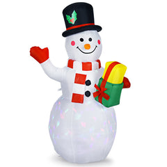 5 Feet Tall Snowman Inflatable Blow up Inflatable with Built-in Colorful LED Lights by Costway