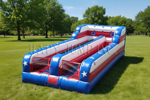 Inflatable Bungee Run Patriotic | Commercial Inflatable Interactive Game - IG5299