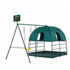 Image of JumpKing Kids Climbing Den & Outdoor Playset — Two-Level Play Structure with Swing, Basketball Hoop, Fireman’s Pole & Ball Pit Area | Indoor & Outdoor Active Play Gym for Ages 6+