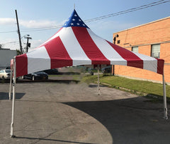 10' x 10' Premium High Peak Tent, Stars and Stripes