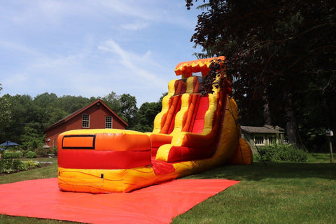 18' Tall Lava Wave Wet/Dry Inflatable Slide with Blower and Detachable Pool