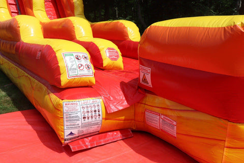 18' Tall Lava Wave Wet/Dry Inflatable Slide with Blower and Detachable Pool