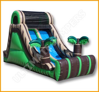Inflatable 16′ Double Lane Tropical Slide S059