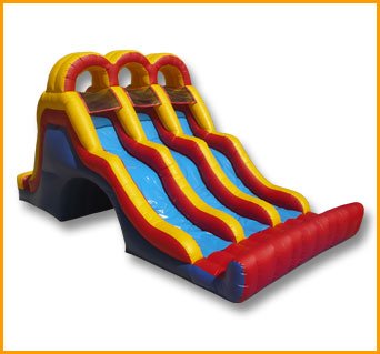 Inflatable 18′ Back Load Triple Lane Slide S038