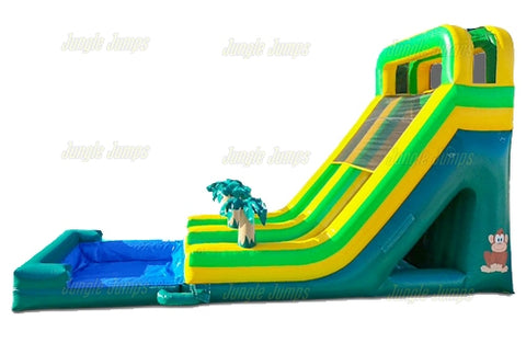 19'H High Jungle Palm Water Slide by Jungle Jumps