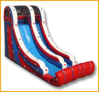 Inflatable 19′ Patriotic Single Lane Slide S049