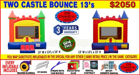 2 Castle Bounce House 13x13