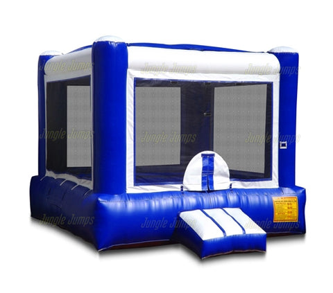 Inflatable Bounce Houses Blue & White Moonwalk is an inflatable bounce house for sale and customization options available, Buy yours today.