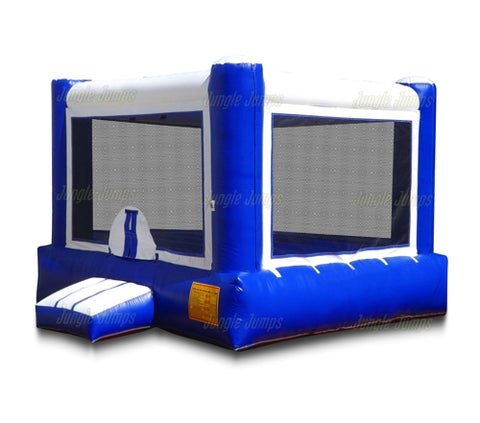Inflatable Bounce Houses Blue & White Moonwalk is an inflatable bounce house for sale and customization options available, Buy yours today.