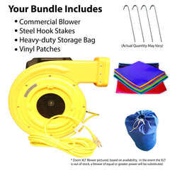 Kids Building Block Inflatable Bounce House with Slide and Blower