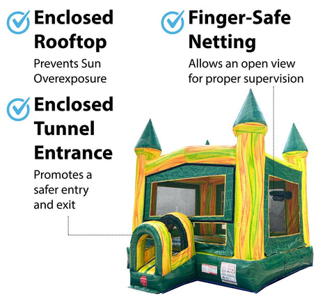 Green Marble Modular Bounce House with Blower