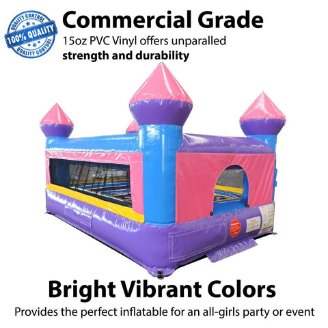Junior Pink Castle Indoor Bounce House with Blower