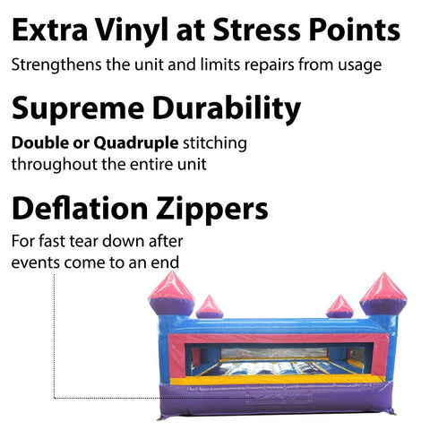 Junior Pink Castle Indoor Bounce House with Blower
