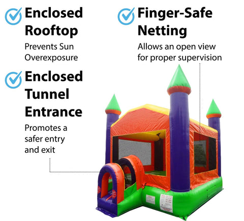 Orange Castle Inflatable Bounce House with Blower