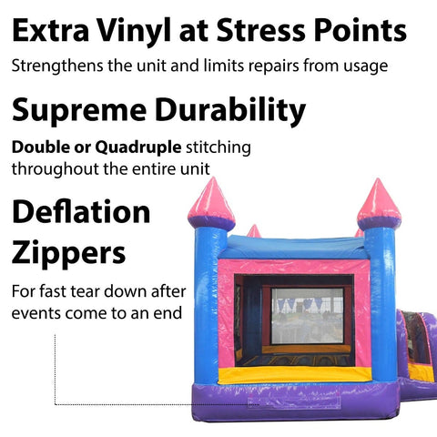 Compact Kids 10' Pink Bounce House with Blower