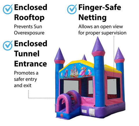 Pink Princess Dream Bounce House with Blower